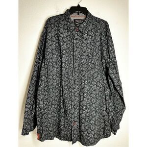 Tranquility & Mayhem Men’s Cotton Roll Tab Long Sleeve Floral Print Shirt Sz 3XL